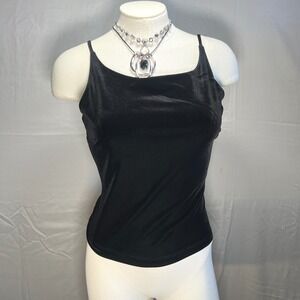 Sans Souci Y2K Black Velvet Cami Tank womens S Stretch Going Out whimisigoth y2k